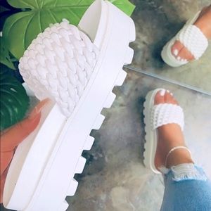 Woven platform sandals